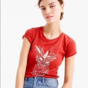 J. Crew Embroidered Sequins Pineapple Top Size L